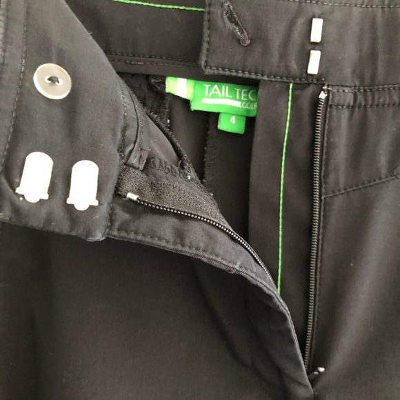 TAIL TECH Performance Zippered Pockets Golf Active Wear Black Pants Sz 4 - Picture 4 of 9